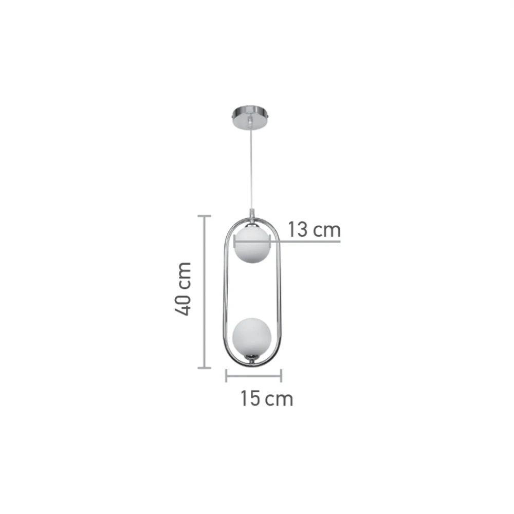 InLight Κρεμαστό φωτιστικό σε μαύρη απόχρωση και λευκή οπαλίνα 2XG9 D:40cm (4023-BL)