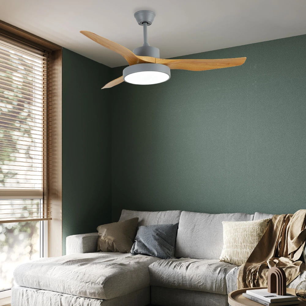 InLight Nitinat 25W 3CCT LED Ανεμιστήρας Με Φως Γκρι και Ξύλο (102000230)