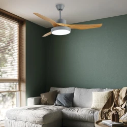 InLight Nitinat 25W 3CCT LED Ανεμιστήρας Με Φως Γκρι και Ξύλο (102000230)