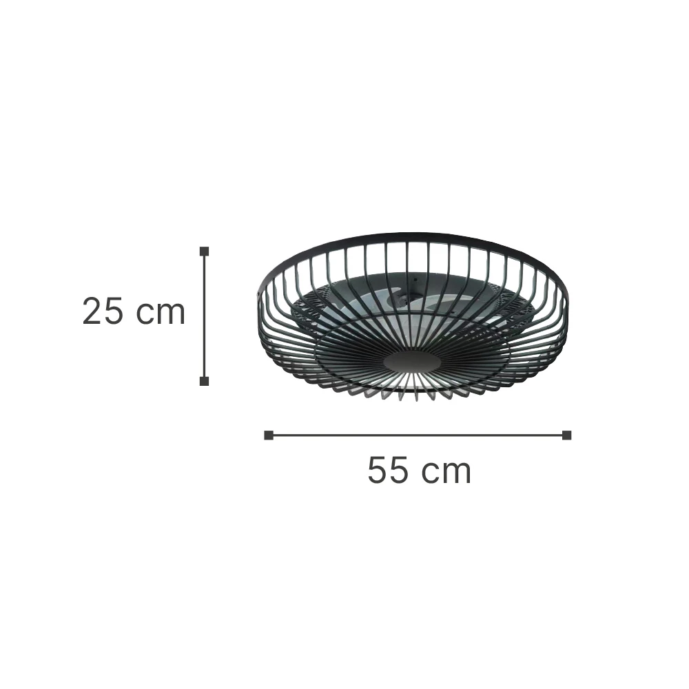 InLight Waterton 72W 3CCT LED Ανεμιστήρας Οροφής Μαύρος (101000620)