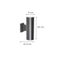 InLight Winnipeg 2xΕ27 Outdoor Up-Down Wall Lamp Grey D:15.3cmx26cm (80203434)