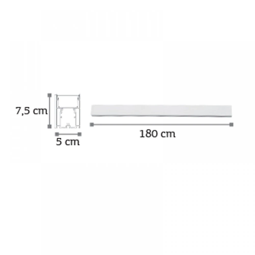 InLight Κρεμαστό φωτιστικό LED 60W 3CCT (By Switch) από αλουμίνιο σε λευκή απόχρωση D:180cm (6072-180-WH)