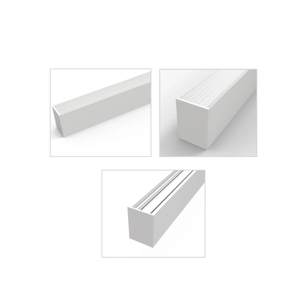 InLight Κρεμαστό φωτιστικό LED 60W 3CCT (By Switch) από αλουμίνιο σε λευκή απόχρωση D:180cm (6072-180-WH)