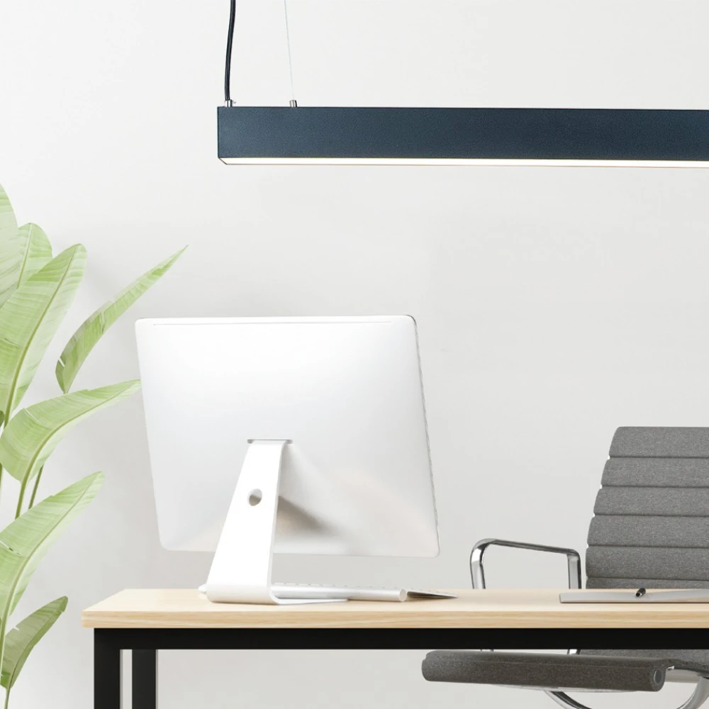 InLight Κρεμαστό φωτιστικό LED 40W 3CCT (By Switch) από αλουμίνιο σε μαύρη απόχρωση D:120cm (6072-120-BL)