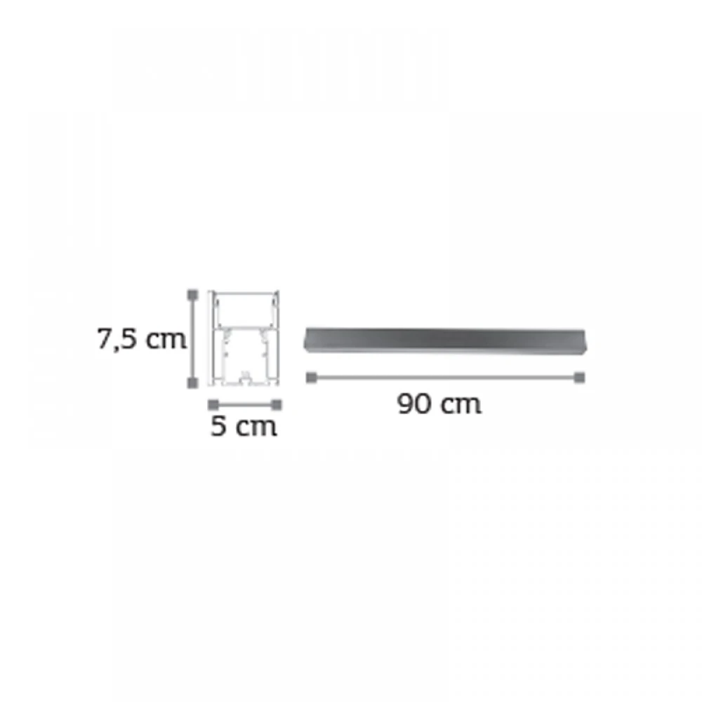 InLight Κρεμαστό φωτιστικό LED 30W 3CCT (By Switch) από αλουμίνιο σε μαύρη απόχρωση D:90cm (6072-90-BL)