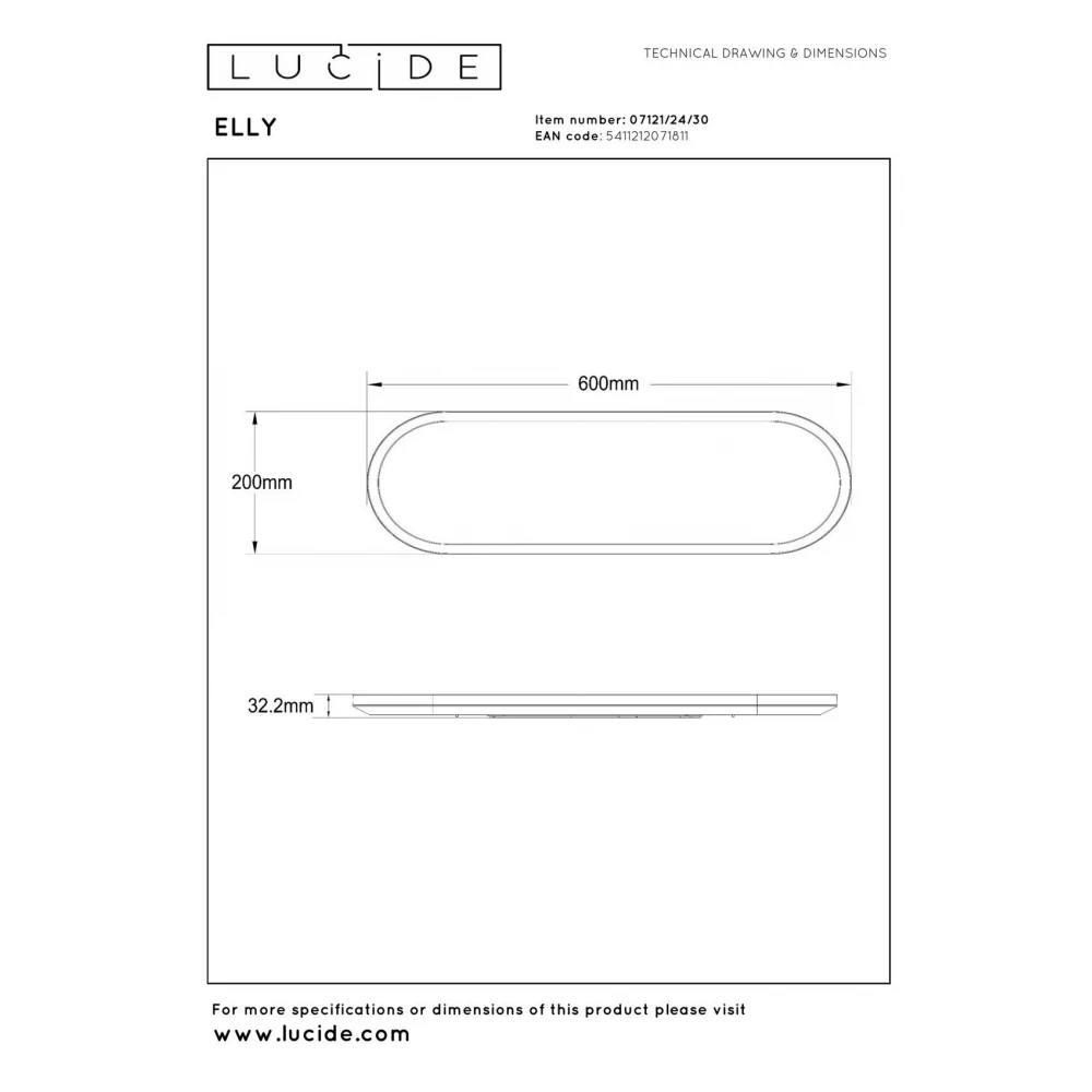 Φωτιστικό Οροφής Λευκό Και Μαύρο Dimmable CCT 1x24W 2700K/4000K - Oπαλ- Essential ELLY Lucide