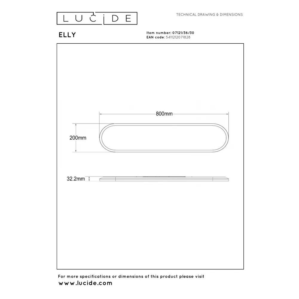 Φωτιστικό Οροφής Λευκό Και Μαύρο Dimmable CCT 1x36W 2700K/4000K - Oπαλ- Essential ELLY Lucide