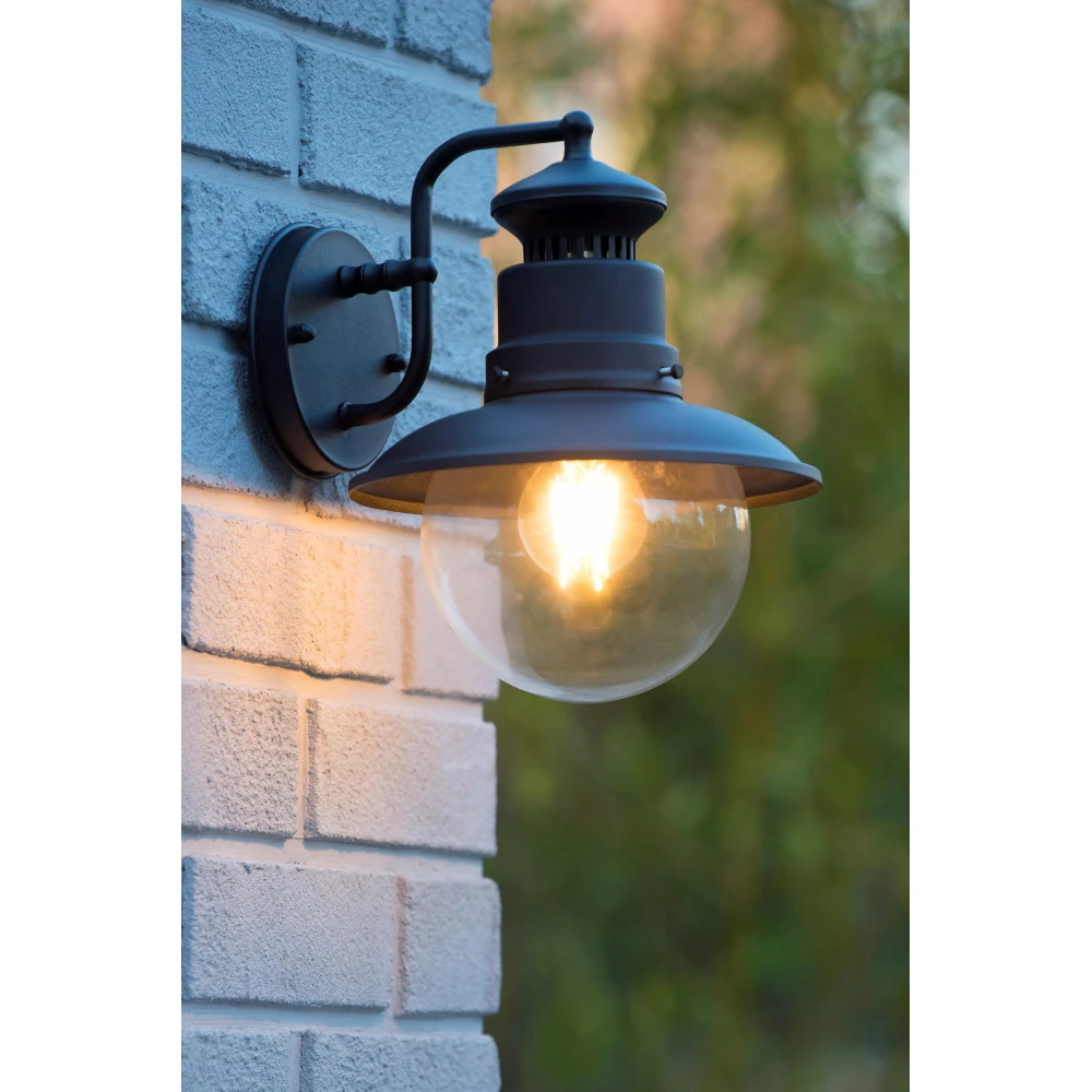 Επιτοίχιο Φωτιστικό Μαύρο 1xE27 Ø21,5cm 1xE27 IP44 FIGO Lucide