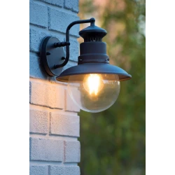 Επιτοίχιο Φωτιστικό Μαύρο 1xE27 Ø21,5cm 1xE27 IP44 FIGO Lucide