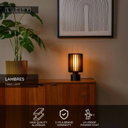 Πορτατίφ Μαύρο Μεταλλικό Ø15cm 1xE27 Μαύρο LAMBRES Lucide