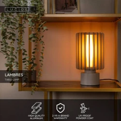 Πορτατίφ Μαύρο Μεταλλικό Ø15cm 1xE27 Ταμπά LAMBRES Lucide