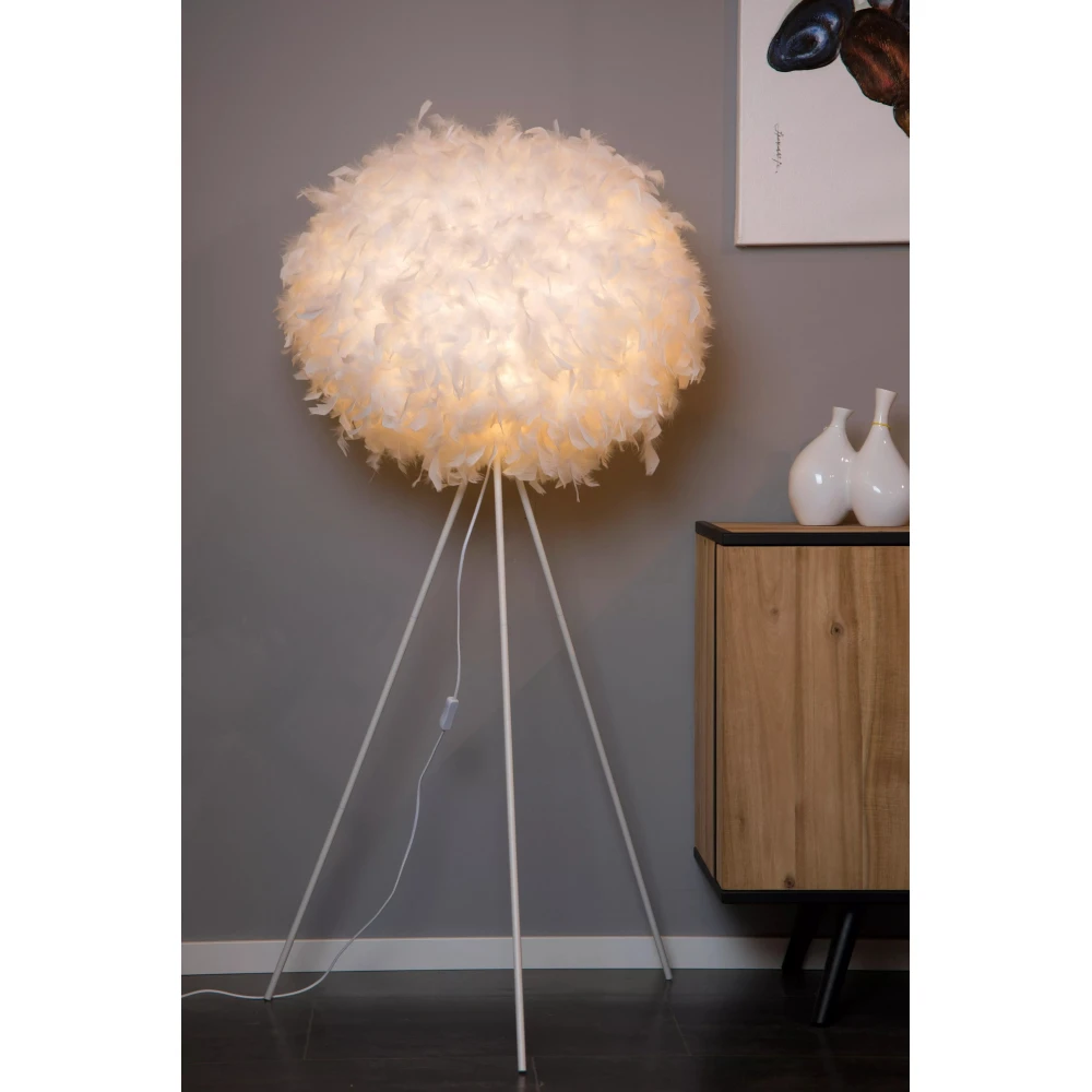 Φωτιστικό Δαπέδου Λευκό Ø50cm 1xE27 GOOSY SOFT Lucide