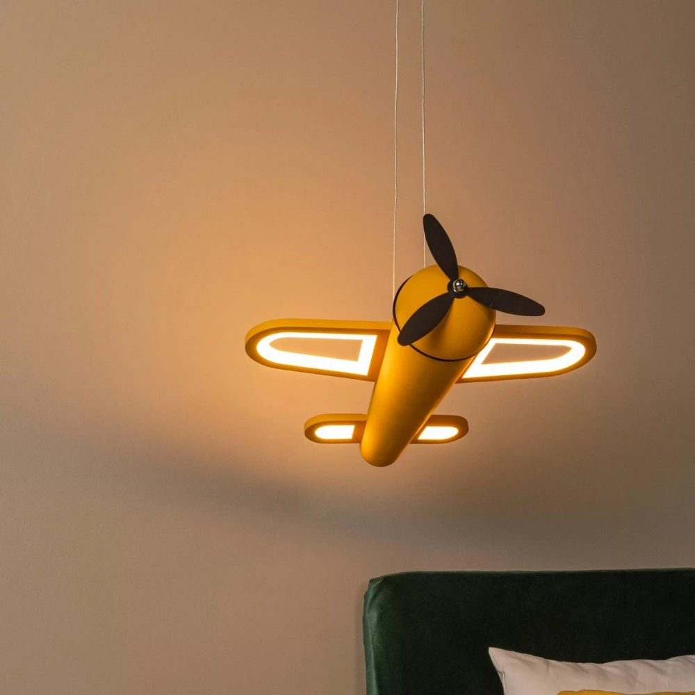 Led Παιδικό Διακοσμητικό Κρεμαστό Φωτιστικό 1x28W 2500K - Yellow FOKKER Lucide