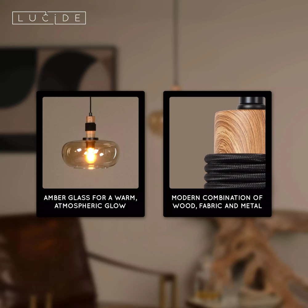 LED Κρεμαστό Φωτιστικό Μονόφωτο Μελί 1xE27 Ø30 - Lucide