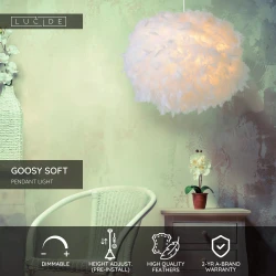 Φωτιστικό Με Λευκό Πούπουλο Ø50cm 1xE27 GOOSY SOFT Lucide