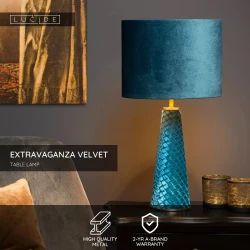 Επιτραπέζιο Φωτιστικό Μπλε Ø25cm 1xE27 EXTRAVAGANZA VELVET Lucide