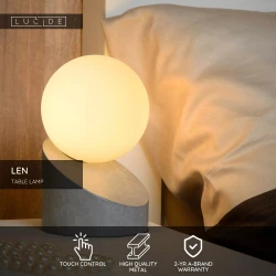 Φωτιστικό Πορτατίφ Ø10cm 1xG9 Όψη Γκρι και Λευκού LEN Lucide