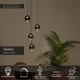 Κρεμαστό φωτιστικό Ø36cm LED Dim. 4x5,2W 3000K Μαύρο TAMINO Lucide