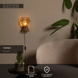 Επιτοίχιο Φωτιστικό σε Μπεζ Χρώμα 1xE14 TASMAN Lucide