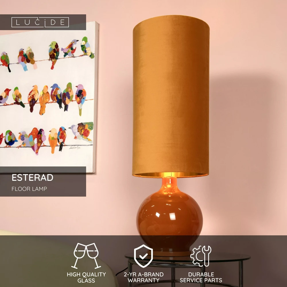 Φωτιστικό Δαπέδου Κίτρινο Ø34cm 1xE27 ESTERAD Lucide