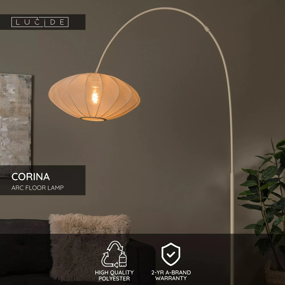 Φωτιστικό Δαπέδου Μπεζ 1xE27 CORINA Lucide