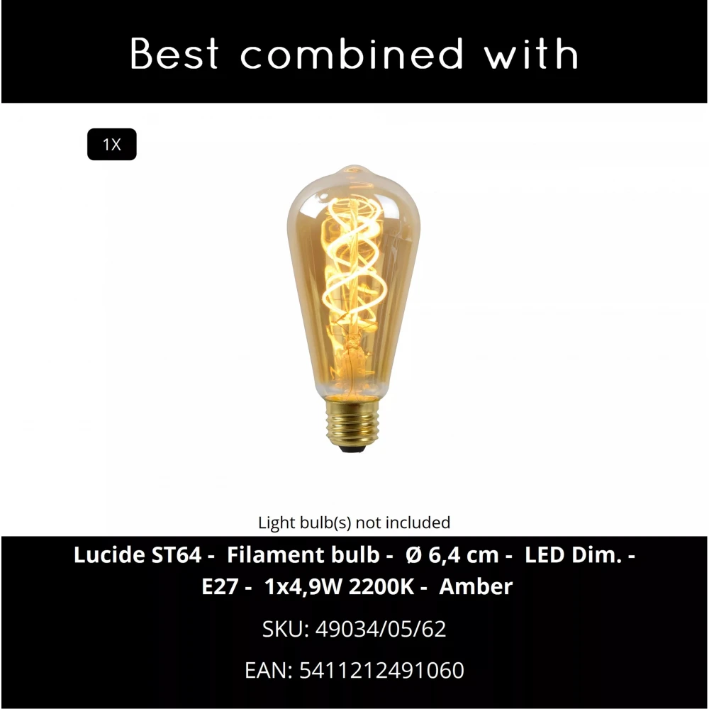 Φωτιστικό δαπέδου Ø34 cm 1xE27 40W Μελί Lucide