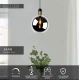 LED Κρεμαστό Φωτιστικό Μονόφωτο Φυμέ Γκρι Ø28cm 1xE27 JULIUS Lucide