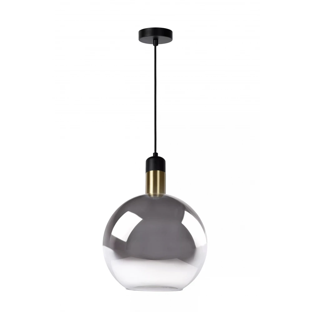 LED Κρεμαστό Φωτιστικό Μονόφωτο Φυμέ Γκρι Ø28cm 1xE27 JULIUS Lucide