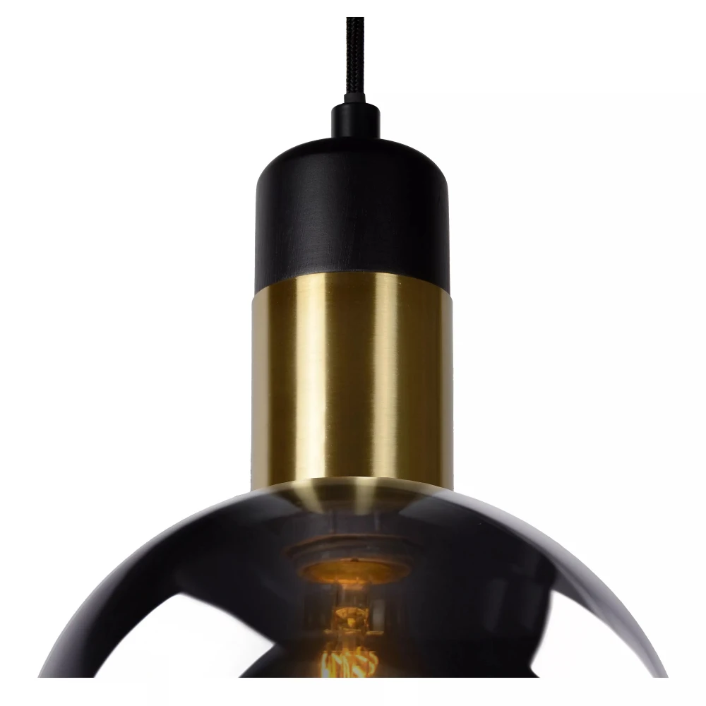 LED Κρεμαστό Φωτιστικό Μονόφωτο Φυμέ Γκρι Ø28cm 1xE27 JULIUS Lucide