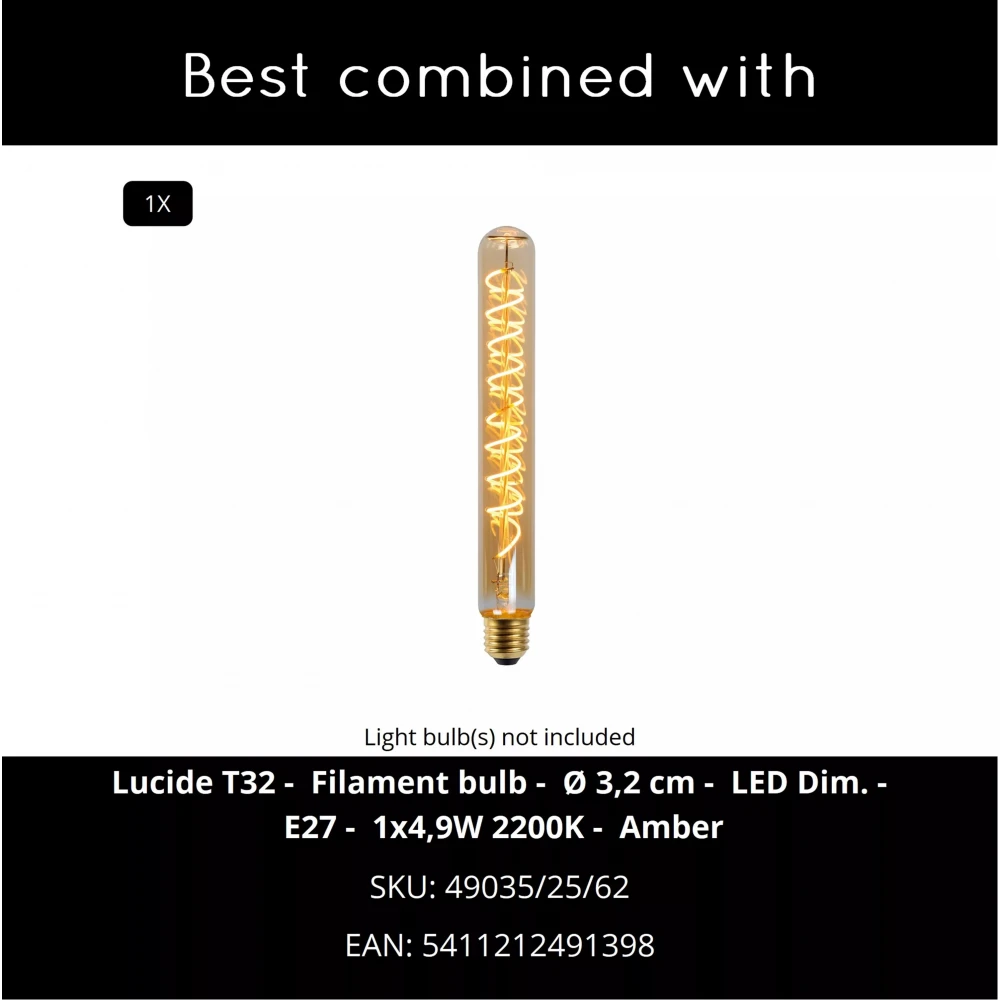 Φωτιστικό Επιτραπέζιο Ø22cm 1xE27 Smoke Γκρι Lucide