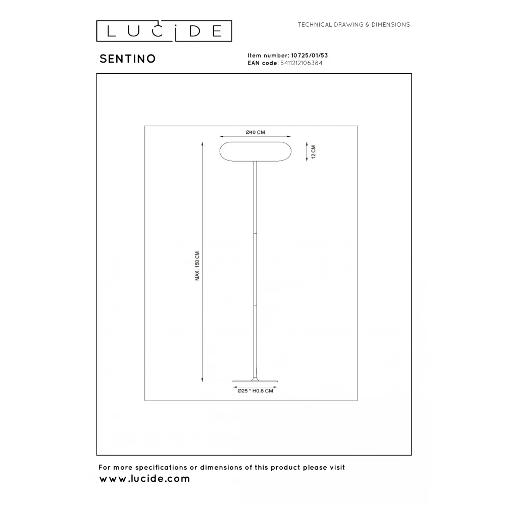 Φωτιστικό δαπέδου Ø40cm 3xG9 Πορτοκαλί SENTINO Lucide