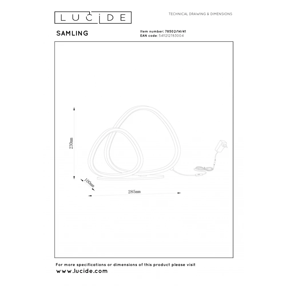 LED Φωτιστικό Επιτραπέζιο CCT 1x16W 2700K/4000K - Γκρι-Μπεζ - Essential SAMLING Lucide