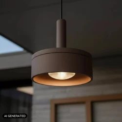 Κρεμαστό Φωτιστικό Μεταλλικό Ø11 cm LED 1x8W 2700K IP54 Rust Brown Essential LENZ LUCIDE