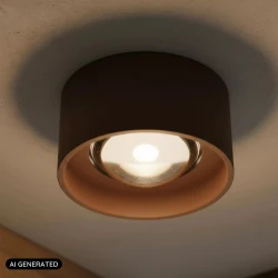 Σποτ Οροφής Ø11cm LED 1x8W 2700K IP54 Rust Brown Lucide LENZ