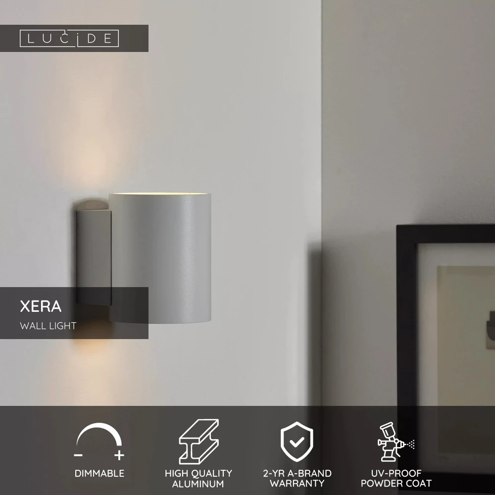 Επιτοίχιο Λευκό Φωτιστικό Μεταλλικό Ø8cm 1xG9 XERA Lucide