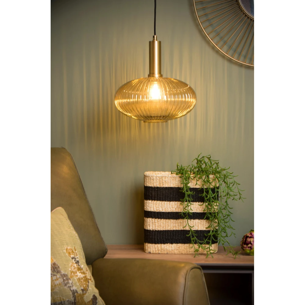 LED Κρεμαστό Φωτιστικό Μονόφωτο Ø30cm 1xE27 Μελί MALOTO Lucide