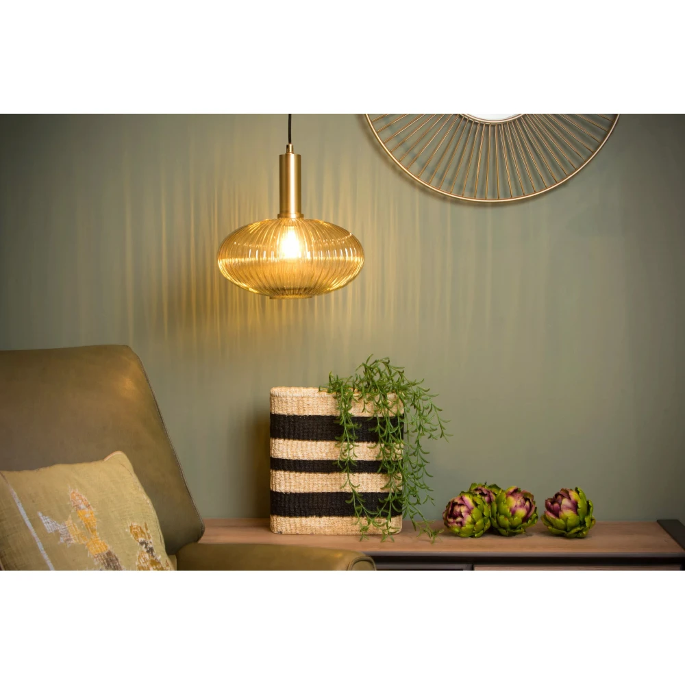 LED Κρεμαστό Φωτιστικό Μονόφωτο Ø30cm 1xE27 Μελί MALOTO Lucide