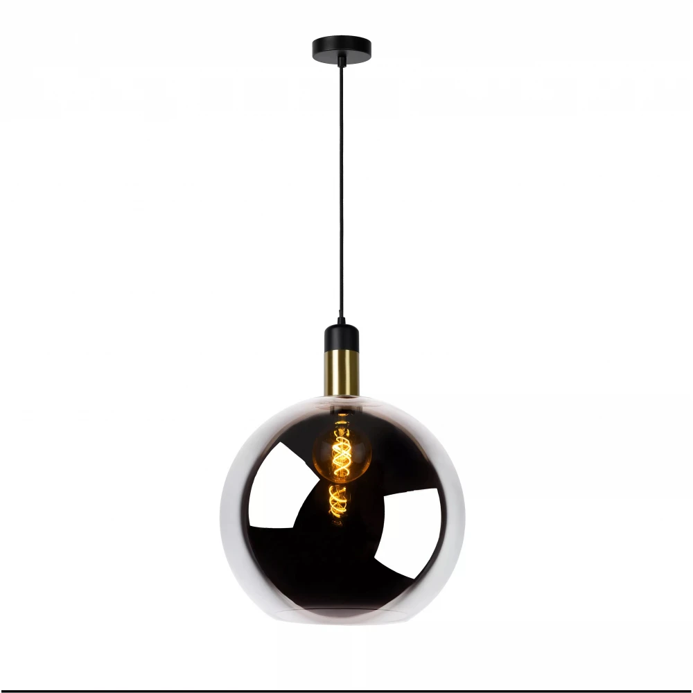 LED Κρεμαστό Φωτιστικό Μονόφωτο Φυμέ Γκρι Ø40cm 1xE27 JULIUS Lucide
