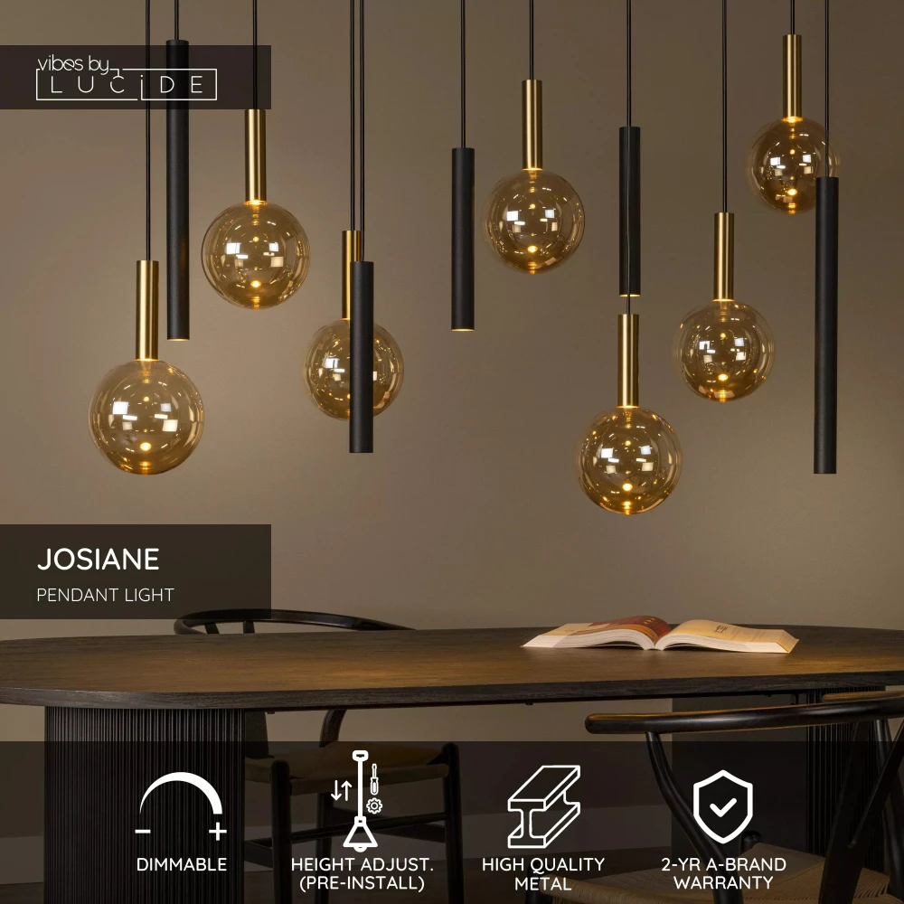 Φωτιστικό Οροφής 7xG9 40W Μαύρο JOSIANE Lucide