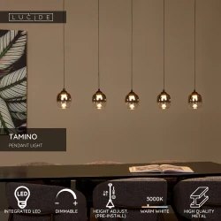 Κρεμαστό φωτιστικό 5x5,6W 3000K Μαύρο TAMINO Lucide