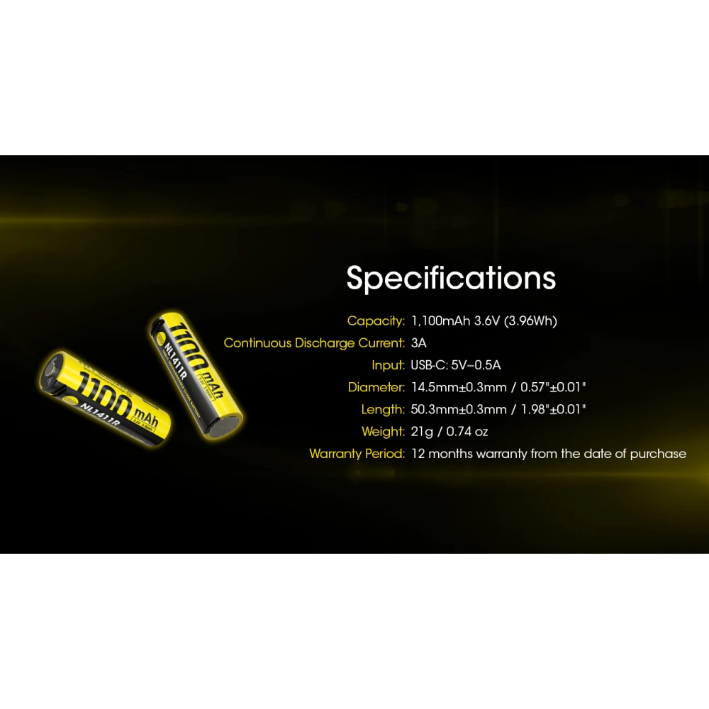 ΜΠΑΤΑΡΙΑ NITECORE NL1411R , 1100mAh