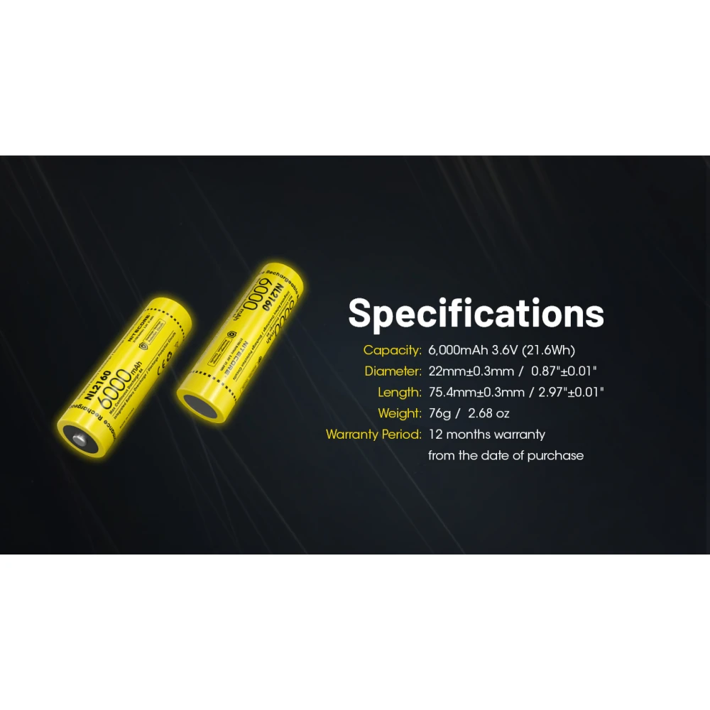 ΜΠΑΤΑΡΙΑ NITECORE 21700/ 6000mAh (τιμή τεμαχίου)