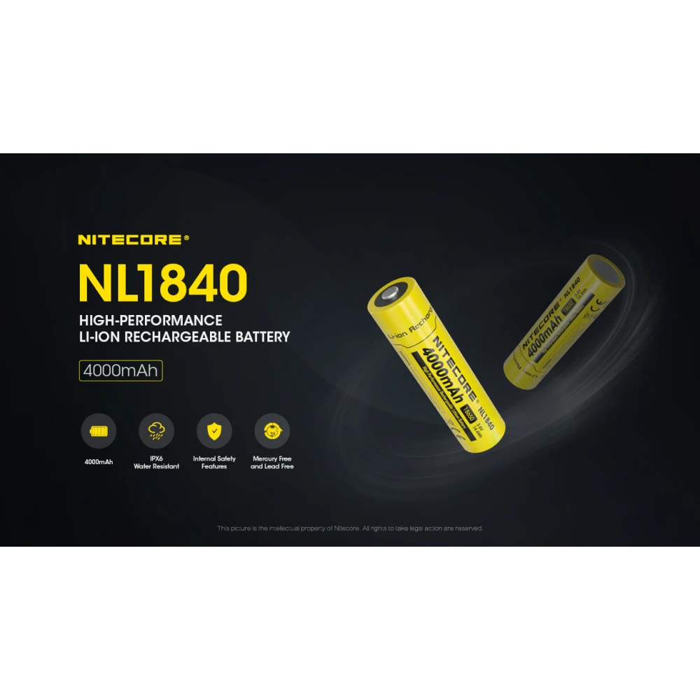 ΜΠΑΤΑΡΙΑ NITECORE 18650 / 4000mAh (τιμή τεμαχίου), NL1840