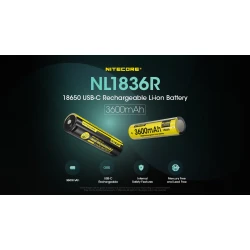ΜΠΑΤΑΡΙΑ NITECORE 18650 / 3600mAh (τιμή τεμαχίου), NL1836R