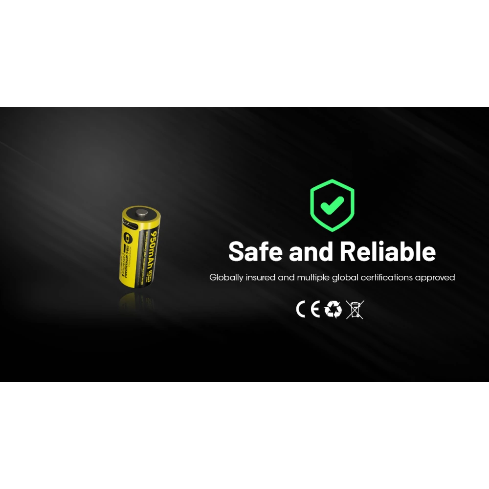 ΜΠΑΤΑΡΙΑ NITECORE RCR123A / 950mAh USB-C (τιμή τεμαχίου)