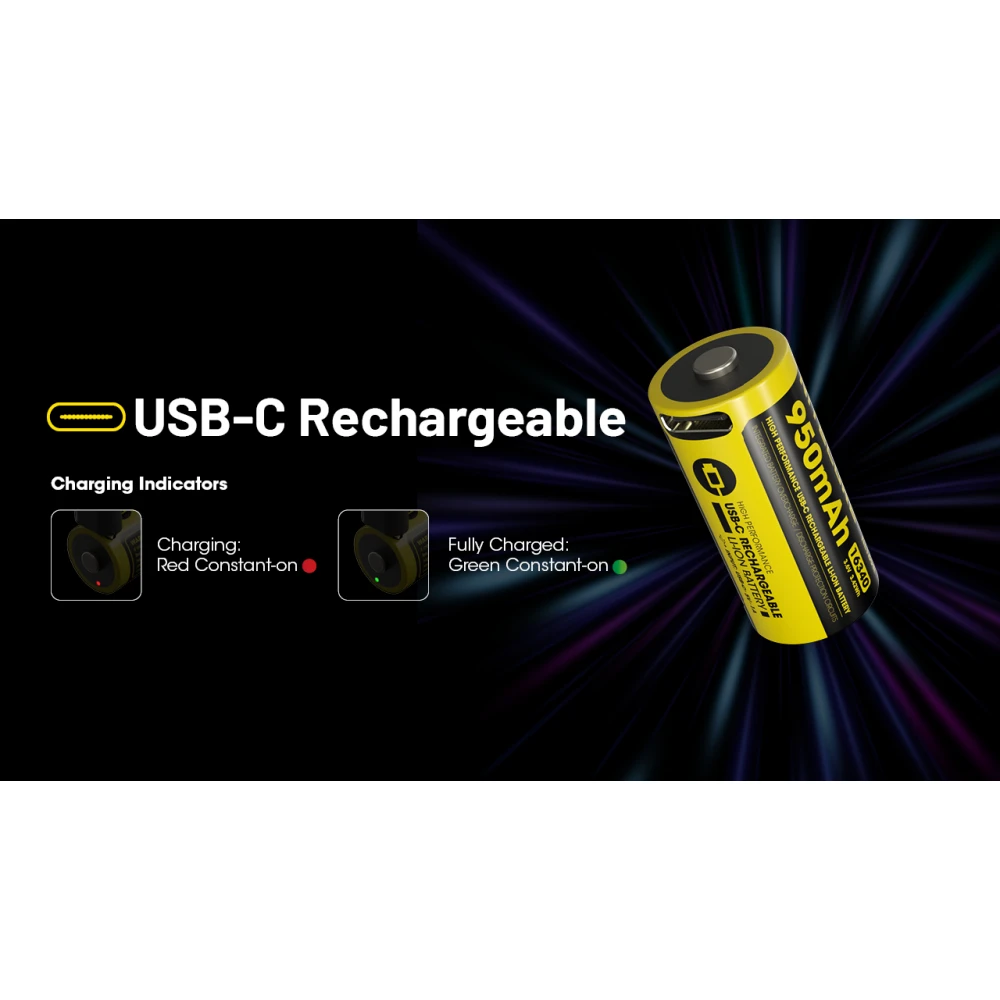 ΜΠΑΤΑΡΙΑ NITECORE RCR123A / 950mAh USB-C (τιμή τεμαχίου)