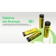 ΜΠΑΤΑΡΙΑ NITECORE Rechargable ΑΑ2400 1.5v Χ4 + Καλώδιο φόρτισης, NH2400