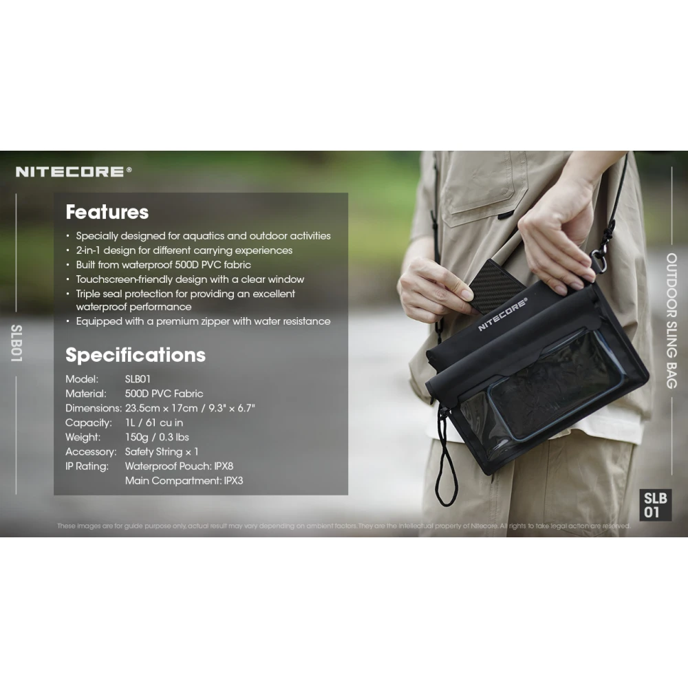 ΤΣΑΝΤΑΚΙ  NITECORE EDC, SLB01, Waterproof 500D 500D PVC Fabric