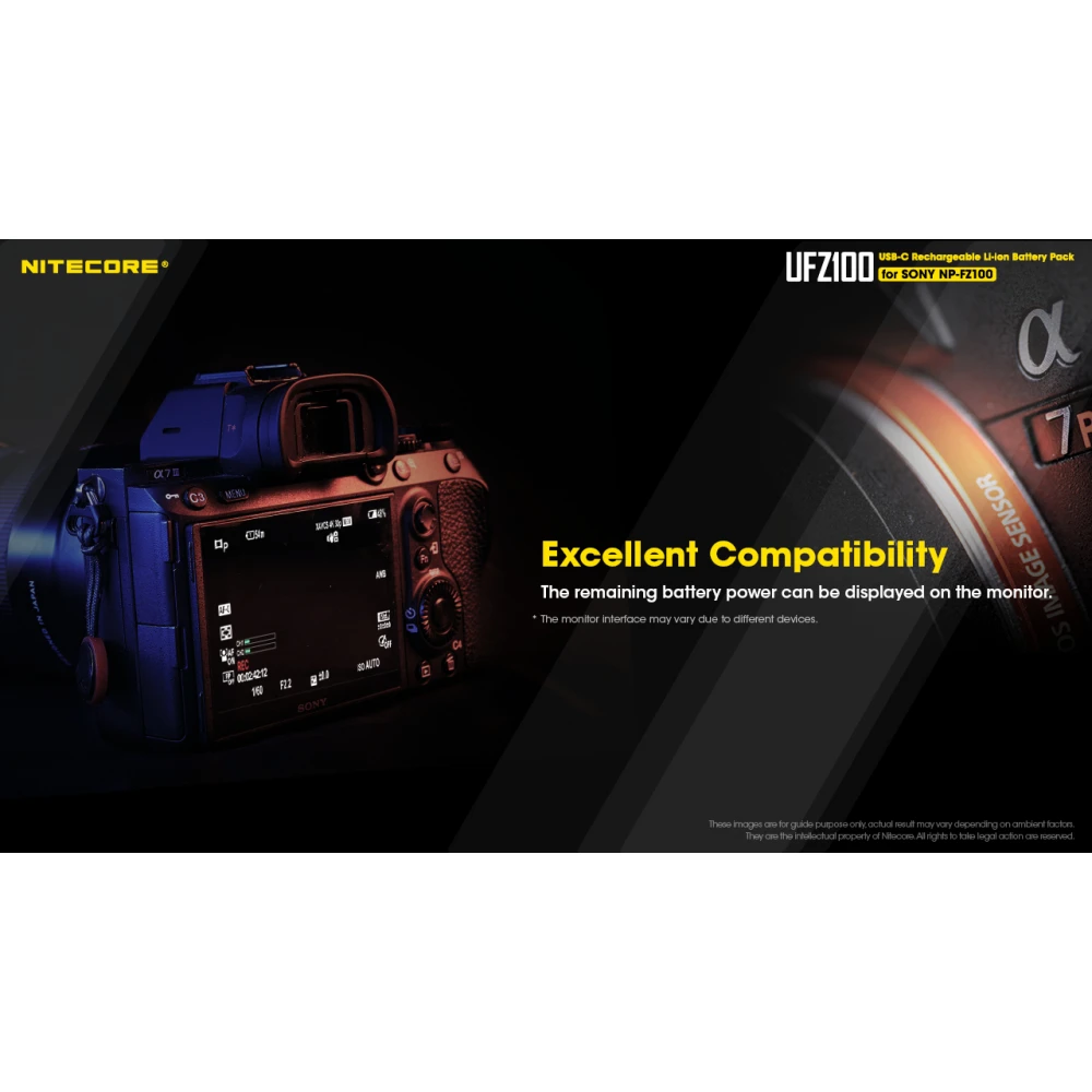 ΜΠΑΤΑΡΙΑ NITECORE for SONY UFZ-100, 7.2V , 2250mAh, 16.2Wh