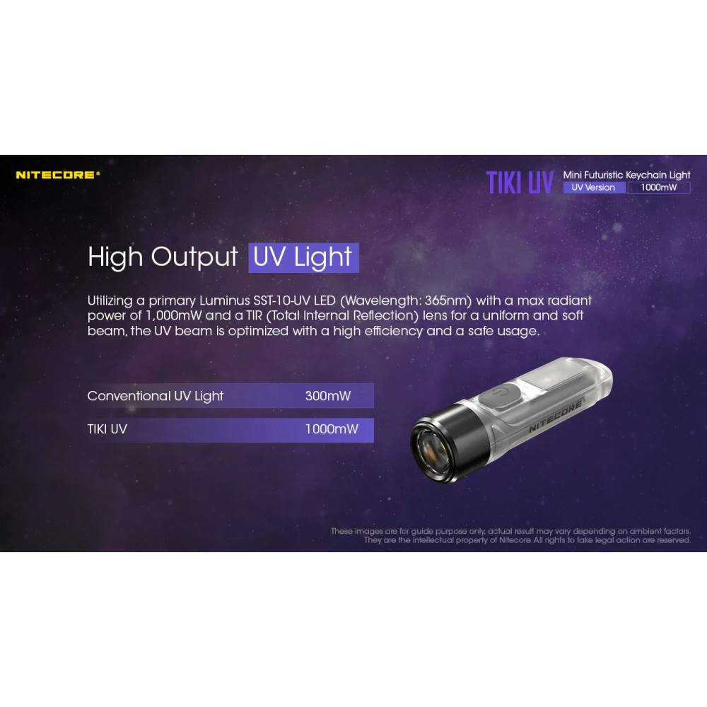 ΦΑΚΟΣ LED NITECORE TIKI UV,  1000 mW